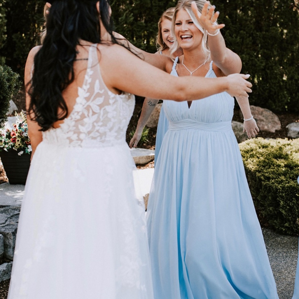 Sky blue bridesmaid dress